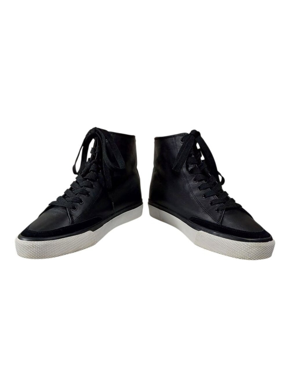 rag & bone RB Army Black Leather High Top Sneakers Women's Luxury/Edgy - 41 (10) - Picture 7 of 12